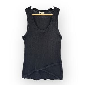 Loft Ladies Black Open Knit Scoop Neck Sweater Tank | Sz S 90s y2k Rachel Green